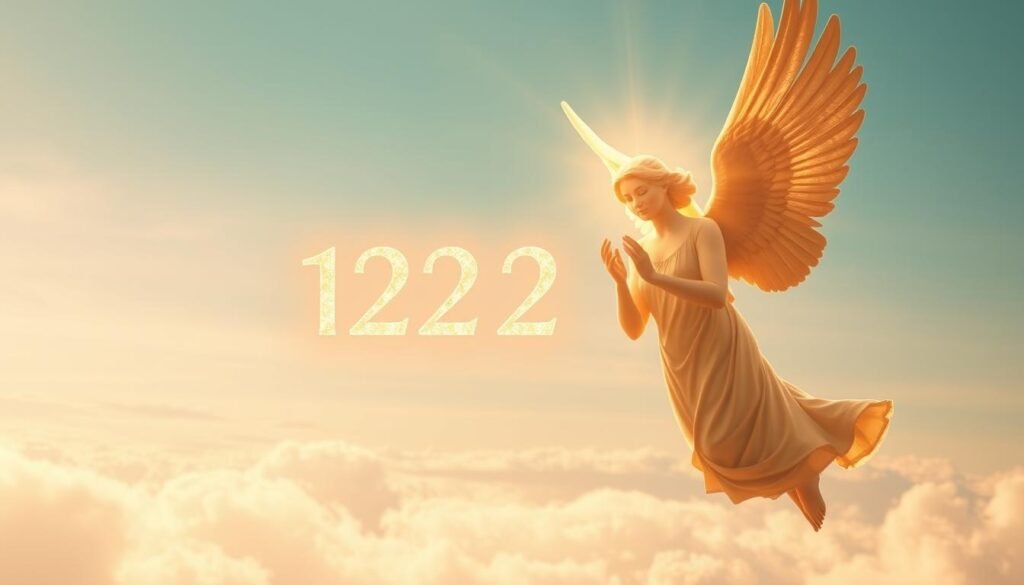 A serene, ethereal scene depicting the spiritual significance of angel number 1212. In the foreground, a radiant, winged angelic figure hovers gracefully, emanating a warm, golden light. The angel's expression is one of calm wisdom and gentle guidance. In the middle ground, a pair of interconnected 1212 symbols float in the air, glowing with a soft, celestial luminescence. The background is a tranquil, cloud-filled sky bathed in a soft, pastel palette, creating a sense of tranquility and transcendence. The overall composition conveys a profound sense of spiritual enlightenment and divine connection. A serene, ethereal scene depicting the spiritual significance of angel number 1212. In the foreground, a radiant, winged angelic figure hovers gracefully, emanating a warm, golden light. The angel's expression is one of calm wisdom and gentle guidance. In the middle ground, a pair of interconnected 1212 symbols float in the air, glowing with a soft, celestial luminescence. The background is a tranquil, cloud-filled sky bathed in a soft, pastel palette, creating a sense of tranquility and transcendence. The overall composition conveys a profound sense of spiritual enlightenment and divine connection.
