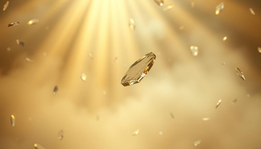 A surreal dreamscape where broken glass fragments float in a mystical, ethereal atmosphere. Beams of soft, golden light pierce through the shards, casting a warm, transcendent glow. In the foreground, a single shard rotates slowly, its jagged edges glinting with an otherworldly shimmer. The background is shrouded in a hazy, mist-like veil, suggesting a liminal space between the physical and spiritual realms. The overall mood is one of introspection, transformation, and the powerful symbolism of broken glass as a metaphor for personal growth and the shedding of old, limiting beliefs. A surreal dreamscape where broken glass fragments float in a mystical, ethereal atmosphere. Beams of soft, golden light pierce through the shards, casting a warm, transcendent glow. In the foreground, a single shard rotates slowly, its jagged edges glinting with an otherworldly shimmer. The background is shrouded in a hazy, mist-like veil, suggesting a liminal space between the physical and spiritual realms. The overall mood is one of introspection, transformation, and the powerful symbolism of broken glass as a metaphor for personal growth and the shedding of old, limiting beliefs.